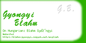 gyongyi blahm business card